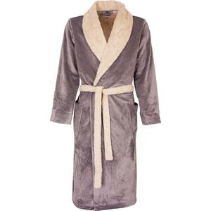 Paul Hopkins - Heren Badjas - Kamerjas - Fleece - Beige - Maat S