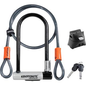 Kryptonite KryptoLok Standard Mini-7 Beugelslot met Kabel – Fiets – ART-2 Slot – Beugelslot (Elektrische) Fiets – 17,8x8,2 cm - Kabel 120 cm lang – Oranje/Zwart