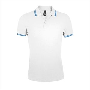 SOL'S Men´s Polo Shirt Pasadena L591 - White/Aqua - XL