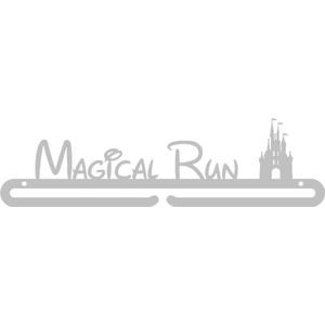 Magical Run Castle Medaillehanger RVS (35cm breed) - Nederlands product - incl. cadeauverpakking - eigen ontwerp mogelijk - sportcadeau - topkado - medalhanger - medailles - halve marathon - marathon – muurdecoratie