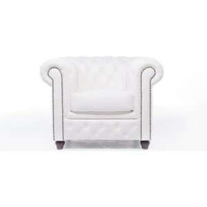 Chesterfield Fauteuil Original Leer | Wit | 12 jaar garantie