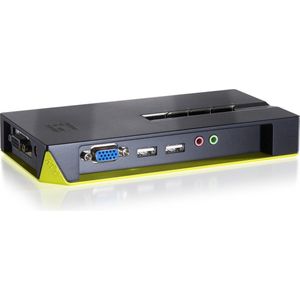 LevelOne - KVM-0421 KVM-switch - Zwart - USB Interface - VGA Resolutie tot 2048 x 1536