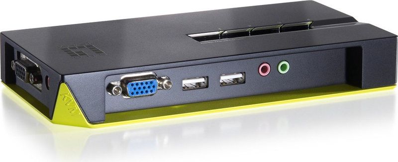 LevelOne - KVM-0421 KVM-switch - Zwart - USB Interface - VGA Resolutie tot 2048 x 1536