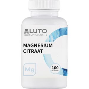 Magnesium Citraat - 200 mg - 100 Tabletten - Ondersteuning voor Spieren, Zenuwen en Vermoeidheid - Vegan - Luto Supplements