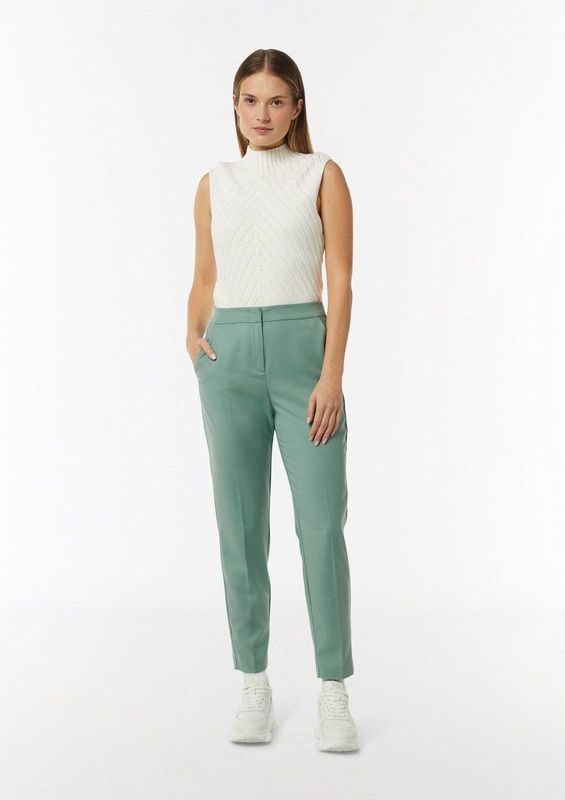 comma - Broek - Sigaretvormig - Keperstof - Normale Pasvorm - Middelhoge Taille