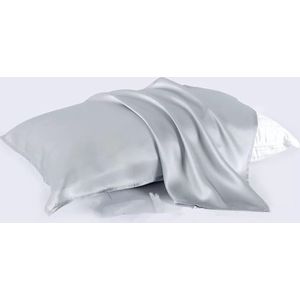 Linnen & Silk Zijden Kussen Kleedje 65x75cm OEKO-TEX Standard 100 22 Momme 100% 6A Pure Silk Pillow Cover Zijde Doek Silk Towel- Zilver