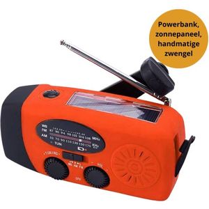 Noodpakketthuis.nl noodradio op batterijen (Accu) - Noodradio opwindbaar - Zonnepaneel - Hand Crank - Powerbank voor noodgevallen