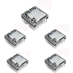 DFPlayer Mini MP3-speler Module - 5 stuks - Ondersteunt TF-kaart en USB flash drive - Arduino-compatible