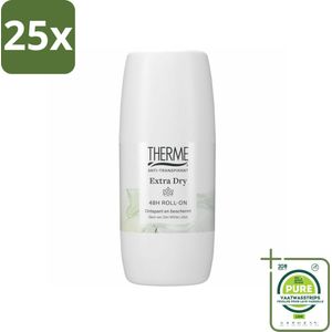 25 x Therme - Extra Dry Zen White Lotus Roller - Anti-transpirant - Beschermend - 60ml - Grootverpakking - Anti-transpirant - Deodorant - Overmatig Zweten - Zweetgeur - Roll-on
