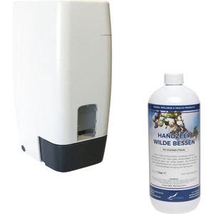 Zeepdispenser 1 liter kunststof hervulbaar + 1 liter handzeep Wilde Bessen