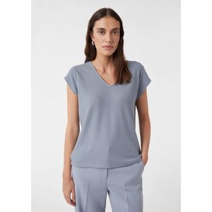 comma - T-Shirt - V-hals - Korte Mouwen - Casual