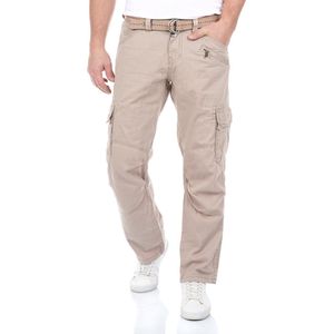 TIMEZONE Heren Cargo Broek Broeken BenitoTZ comfort/relaxed Fit Beige Volwassenen