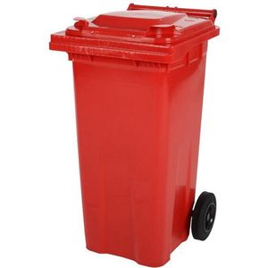 2 Wiel Grote Afvalcontainer Model MGB 120 RO - ROOD - Saro 174-2120