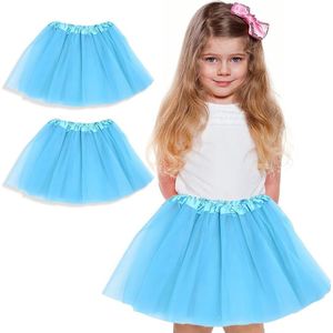 Brenzoos - Set van 2 stuks dansrokken voor meisjes - Tutu-rok voor ballet en feest - Tule-tutu voor dansfeesten - Lichtblauwe balletrok met petticoat - Leuke tutu kostuum voor meisjes.
