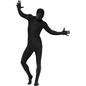 Zwart second skin outfit voor volwassenen  - Verkleedkleding - XL