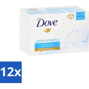 12 x Dove - Zeep - Gentle Exfoliating - Verfrissend - 4 x 100 g - Dove Zeep - Exfoliërende Zeep - Hydraterende Zeep - Zachte Zeep - Dove Beauty Bar