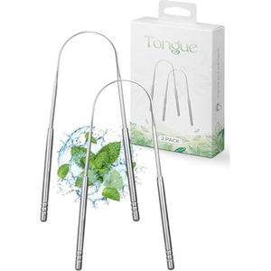 Tongschraper Set - U-vormige Roestvrijstalen Tongreinigers voor Optimale Mondhygiëne