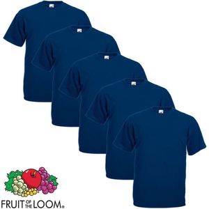 Fruit of the Loom 5 Grote maat Value Weight T-shirt marineblauw 4XL