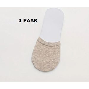 3 paar Teensokken dames Beige - Katoen - one size - teensokjes