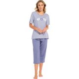 Pastunette - Blossoms - Dames Pyjamaset - Blauw - Organisch Katoen - Maat 42