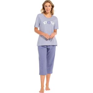 Pastunette - Blossoms - Dames Pyjamaset - Blauw - Organisch Katoen - Maat 48