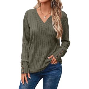 Gestreepte Damestrui met Ronde Hals - Casual en Warme Pullover voor Herfst en Winter, Maten S-XXL