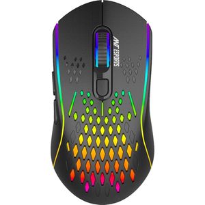 Ant Esports GM700 RGB draadloze Gaming muis | Draadloze 2.4GHz verbinding | Honingraat Shell ontwerp | Lange levensduur van de batterij