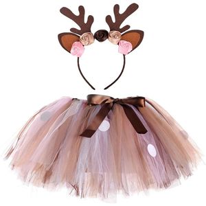 Rendierkostuum voor kinderen, rendierhoofdband met tutu-rok voor meisjes