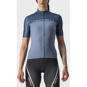 Castelli Fietsshirt Korte Mouwen Dames Blauw - VELOCISSIMA JERSEY LIGHT STEEL BLUE MOONLIT OCEAN-M