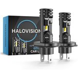 HaloVision Turbo LED Koplampen H4 – 150W 30000Lm 6000K Helder Wit – Canbus Plug en Play Dimlicht Grootlicht LED Set van 2 Autolampen