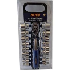 Niteo Tools Doppeldoos Sleutelset 1/2"" met 18 Doppen