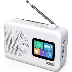 OOQE TUNE PRO 4-in-1 DAB+ Radio | DAB+, FM, Bluetooth, Klok, Wekker | Geschikt als Noodradio | LCD scherm | Auto Scan: Zenders Automatisch Gevonden | Werkt Zowel op Netstroom als Batterijen | 80 voorkeurstations opslaan | Nederlandstalig | Zwart