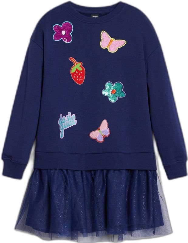 Desigual - Stickers - Meisjesjurk - Kleurrijk - Jerseyjurken