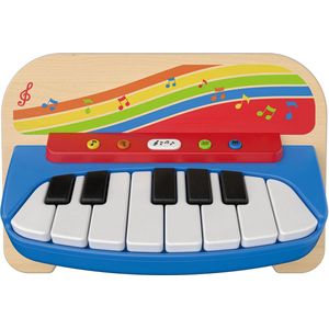 Playtive Houten Piano Muziekinstrument - Gemaakt met echt hout - Aanbevolen leeftijd: vanaf 1 jaar - Bevordert hand oogcoördinatie en motoriek - Met kleurrijke lichteffecten op de toetsen