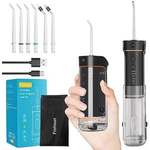 Intrekbare Water Dental Flosser Draadloze Monddouche voor Tandheelkundige Gezondheid met 5 Drukmodi en 6 Tips