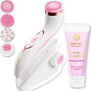 Gezichtsreinigingsborstel met 3 Siliconen Opzetstukken en Reinigingsgel voor Stralende Huid