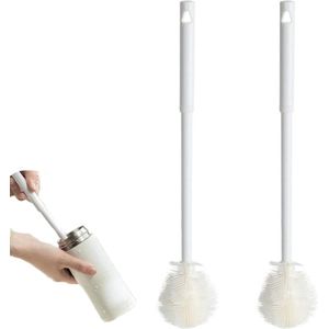2 stuks lange multifunctionele bekerreinigingsborstel met handgreep - geen dode groeven - voor glazen bekers en flessen