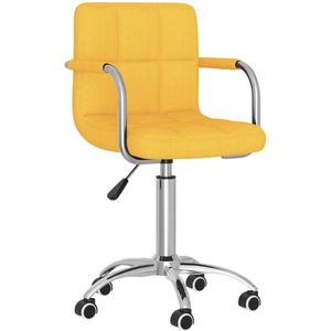 vidaXL Mosterdgele Draaibare Kantoorstoel Eetkamerstoel - Eetkamerstoelen - Keukenstoelen - Keukenstoel