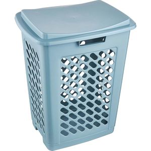 Wasmand met scharnierend deksel en luchtdoorlatend ontwerp - 60 l - Nordic Blue