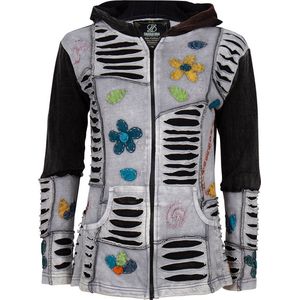 Dames Vest van Katoen zonder voering en vaste capuchon - SHAKALOHA - W Madzz GreyLBrown M