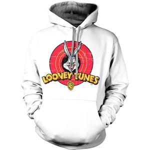 Looney Tunes Distressed Logo Hoodie White-S