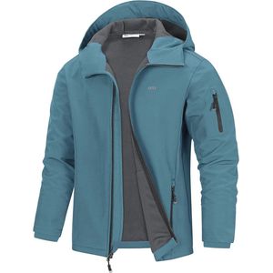 Waterdichte en ademende softshelljas voor heren met capuchon - ideaal voor wandelen en overgangsseizoenen