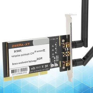 Desktopadapter 300 Mbps 802.11b-g-n draadloze wifi-netwerkkaart met 2 antennes AR9223 .