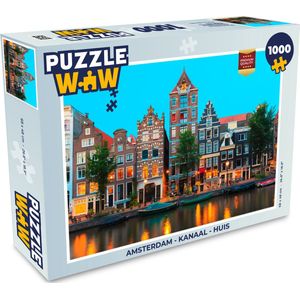 Puzzel Amsterdam - Kanaal - Huis - Legpuzzel - Puzzel 1000 stukjes volwassenen