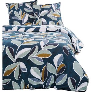 Katoenen beddengoed Leaves, dubbelzijdig, 220 x 240 cm