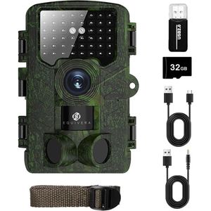 Equivera Wildcamera - Wildcamera met Nachtzicht - Wildcamera's - Wildcamera met Nachtzicht en Wifi - Wildlife Camera's - Wild Camera - Buitencamera met Nachtzicht - Wildcamera voor Buiten - Wildcamera met Sensor