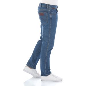 Wrangler Heren Jeans Broeken Texas Stretch regular/straight Fit Blauw Volwassenen Denim Jeansbroek