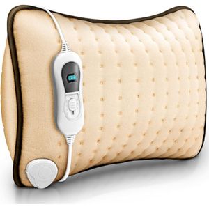 Verwarmingskussen Met Vulling 100 W - Elektrisch Voor Rug - Schouder - Nek En Buik - Warmtekussen Met 3 Temperatuurstanden En Automatische Uitschakeling - Beige
