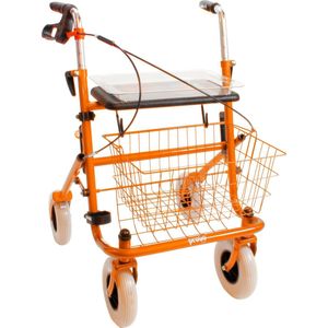 Premis Provo - Rollator - eenzijdig geremd Rechts - incl. Mand, dienblad en stokbakhouder - Oranje