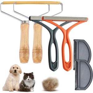 Pluisscheerapparaat dierenhaarverwijderaar - draagbare pluisverwijderaar - lintverwijderaar - houten handvat - hondenharen kattenharen - pluisborstel - kledingborstel - sweater